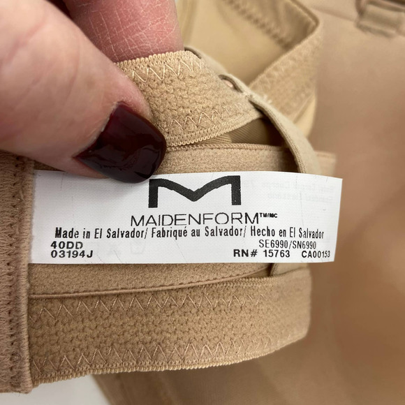 Maidenform Ultimate Stay Put Bra Convertible Strapless Lined Underwire Nude 40DD - Picture 8 of 10